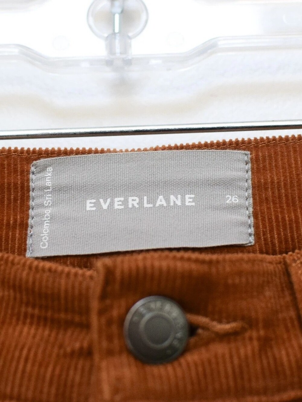 Everlane The Baby Cord Cheeky Crop Pant Sz 26 Acorn Rust Brown Corduroy Straight - Picture 9 of 10